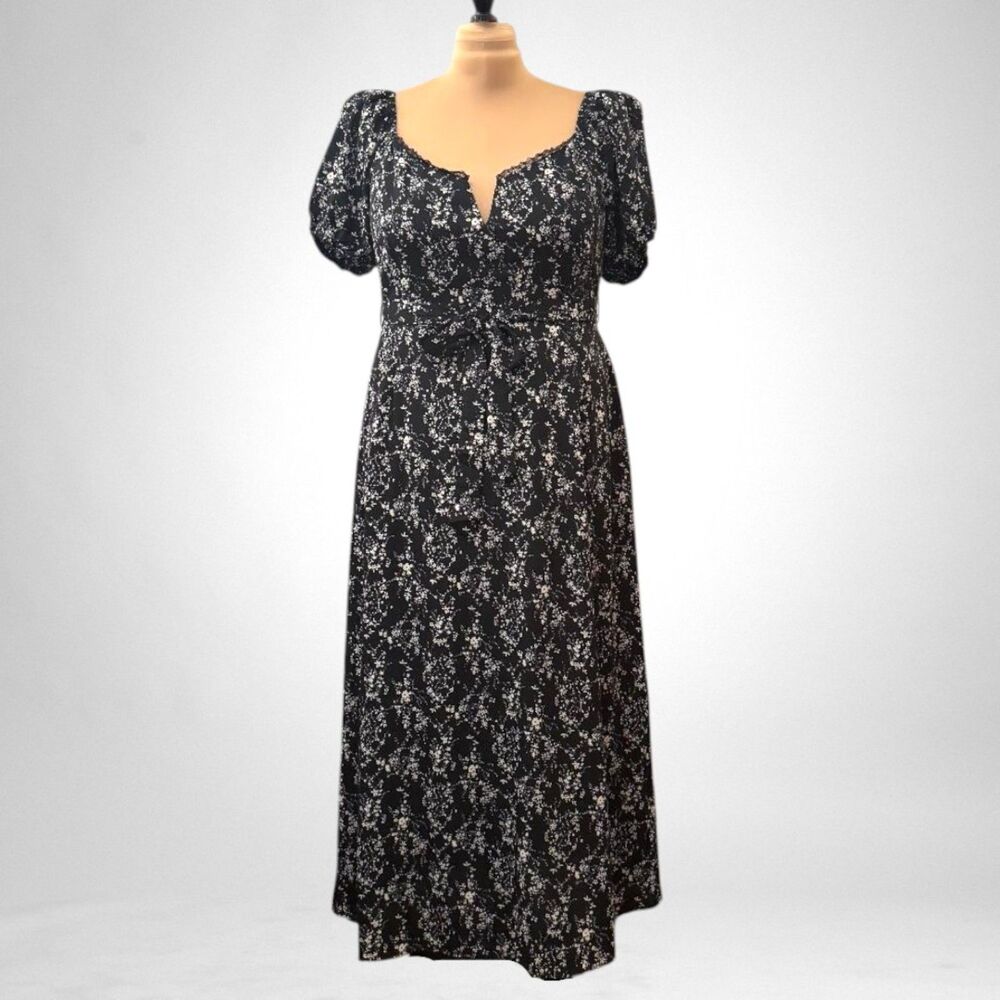 MILLION COLORS Black Sweetheart Neckline Smocked Back Dress, NWT! 3X  3XL